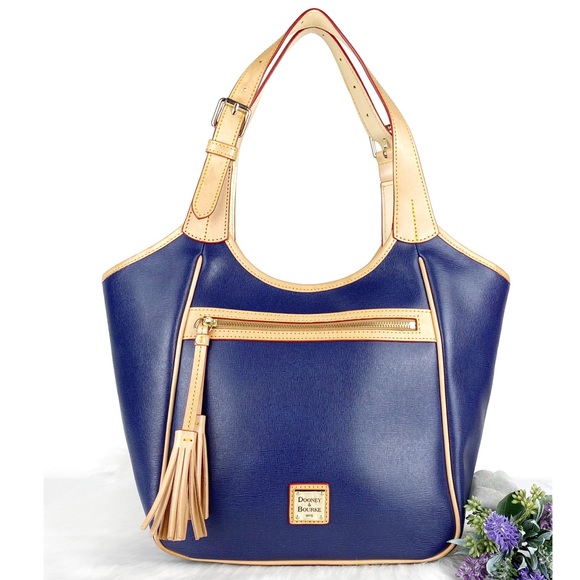 Dooney & Bourke Handbags - Dooney & Bourke Blue Saffiano Maddie Shoulder Bag